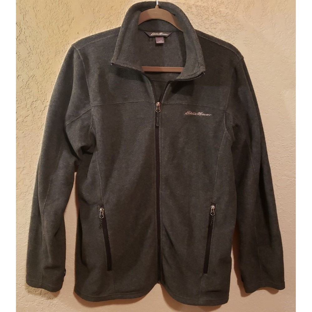 Eddie Bauer Men's Dark Grey Fleece Full Zip Jacket Size Small